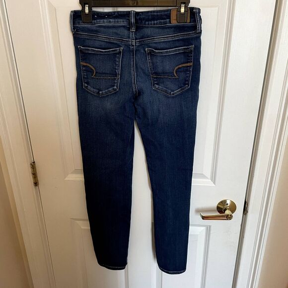 American Eagle Skinny Jeans Denim Next Level Stretch Dark Wash Size 6 - Picture 3 of 9